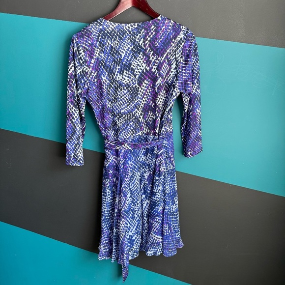 Diane Von Furstenberg Blue and Purple Long Sleeve Dress - Picture 4 of 15